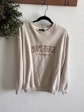 Comfort Colors Miami Beach Florida Crewneck - Light Beige